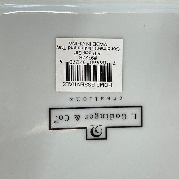 Tiki Bar Condiment Dishes Godinger & Co Tahitian Moon Porcelain Plates 5 pc Set - Picture 9 of 13